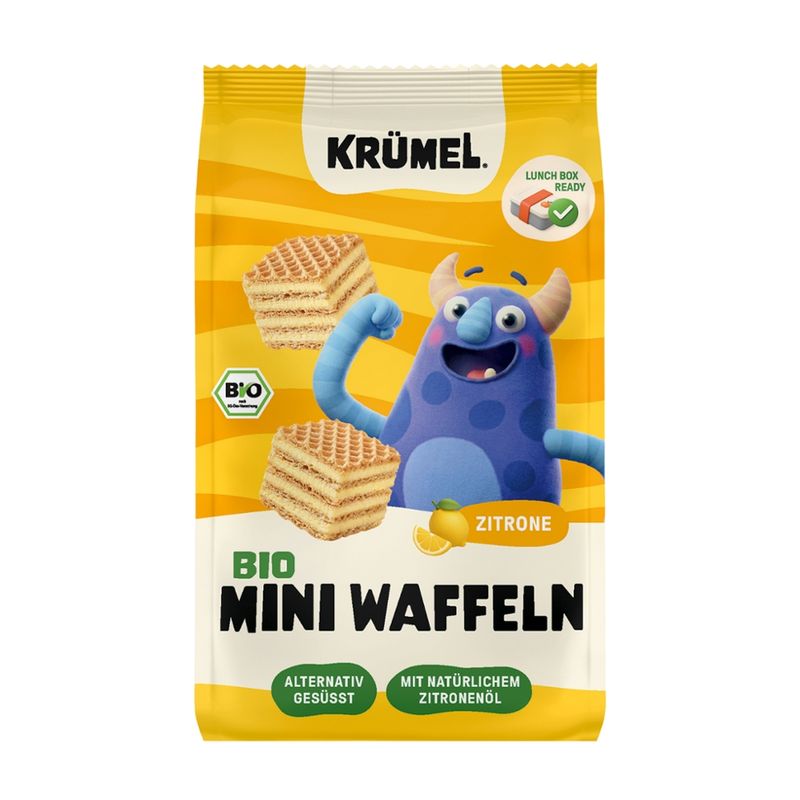 Krümel Krümel Bio Mini Waffeln Zitrone 60g - Produktbild