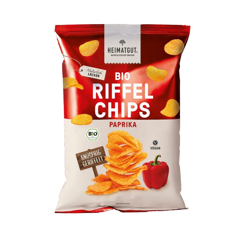Heimatgut Bio Riffel Chips Paprika - Produktbild