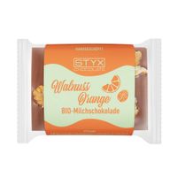 Bio Vollmilchschokolade mit Orangenöl & Walnüssen 50g - Produktbild