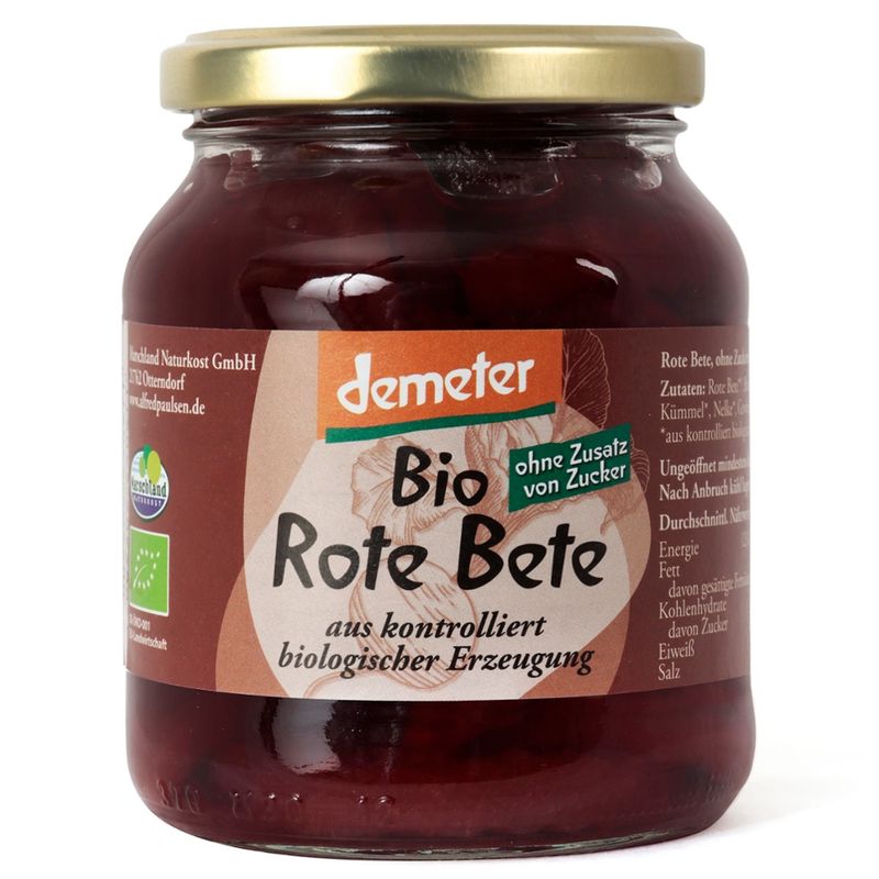 Marschland  demeter Bio-Rote Bete ohne Zuckerzusatz 370 ml Gl. MARSCHLAND - Produktbild