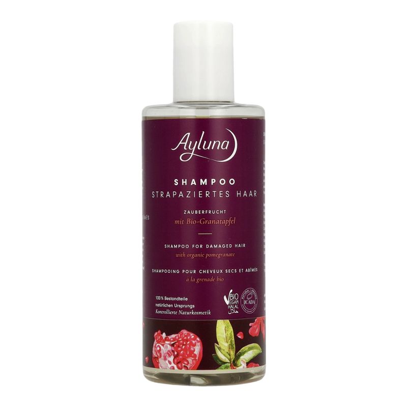 Ayluna Shampoo Strapaziertes Haar Zauberfrucht mit Bio-Granatapfel - Produktbild