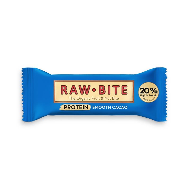 Raw Bite Raw Bite Protein Smooth Cacao Riegel 45g - Produktbild