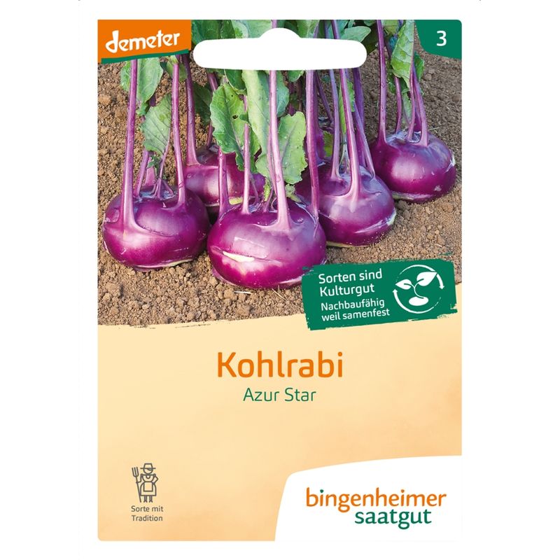 Bingenheimer Saatgut Azur Star - Kohlrabi (Saatgut) - Produktbild