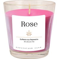 Rapswachskerze im Glas, Rosenduft - Produktbild