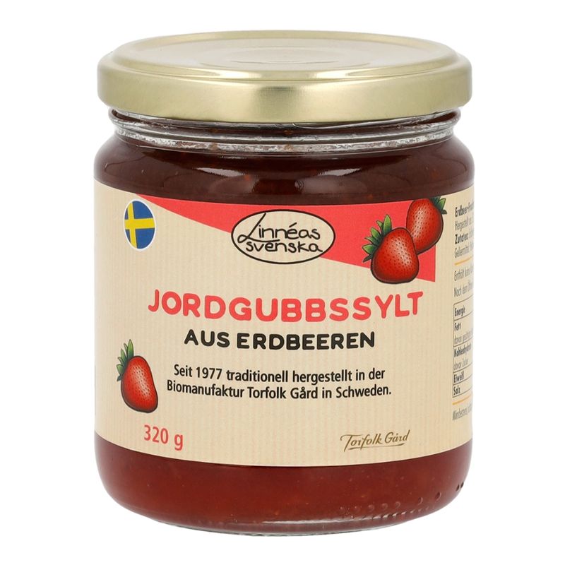Linnéas Svenska Jordgubbssylt, Fruchtaufstrich aus Erdbeeren, kbA - Produktbild
