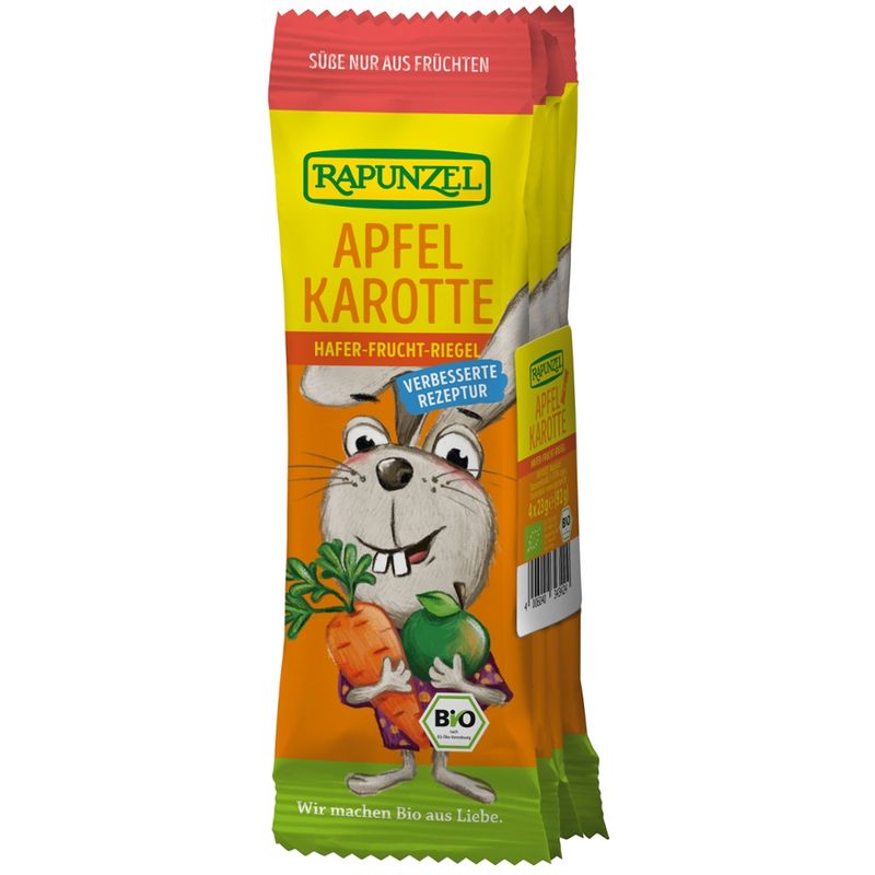 Rapunzel Kinder Hafer-Frucht- Gemüseriegel Apfel-Karotte - Produktbild