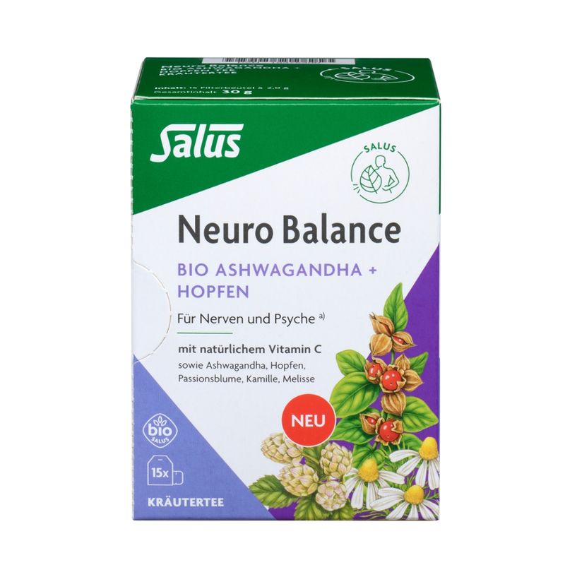 Salus® Neuro Balance Bio Ashwagandha + Hopfen Tee 15FB - Produktbild