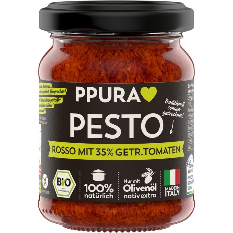 PPURA BIO Pesto Rosso mit 35% getrockneten Tomaten - Produktbild