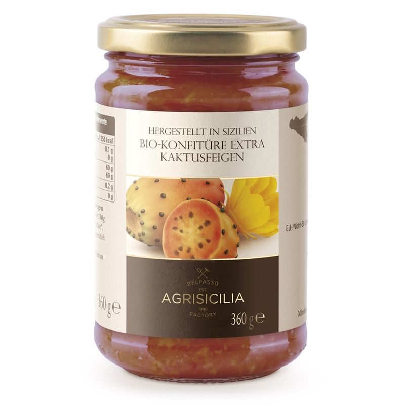 Agrisicilia Kaktusfeigenkonfitüre Extra Bio aus Sizilien - Produktbild