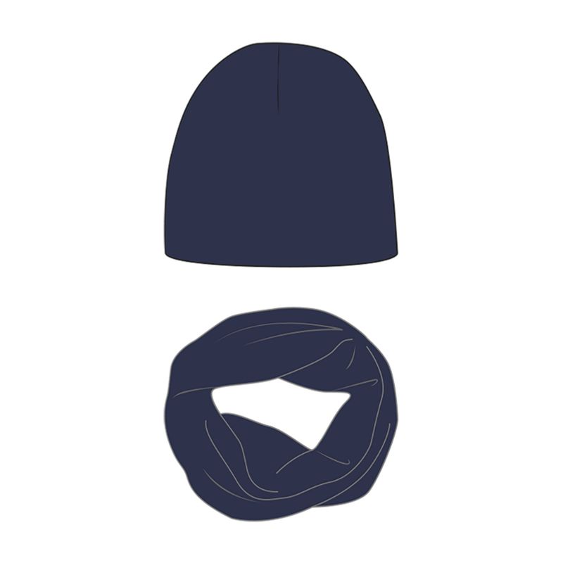 LIVING CRAFTS Kinder Beanie + Loop, Set D701 navy/blue, one Size - Produktbild