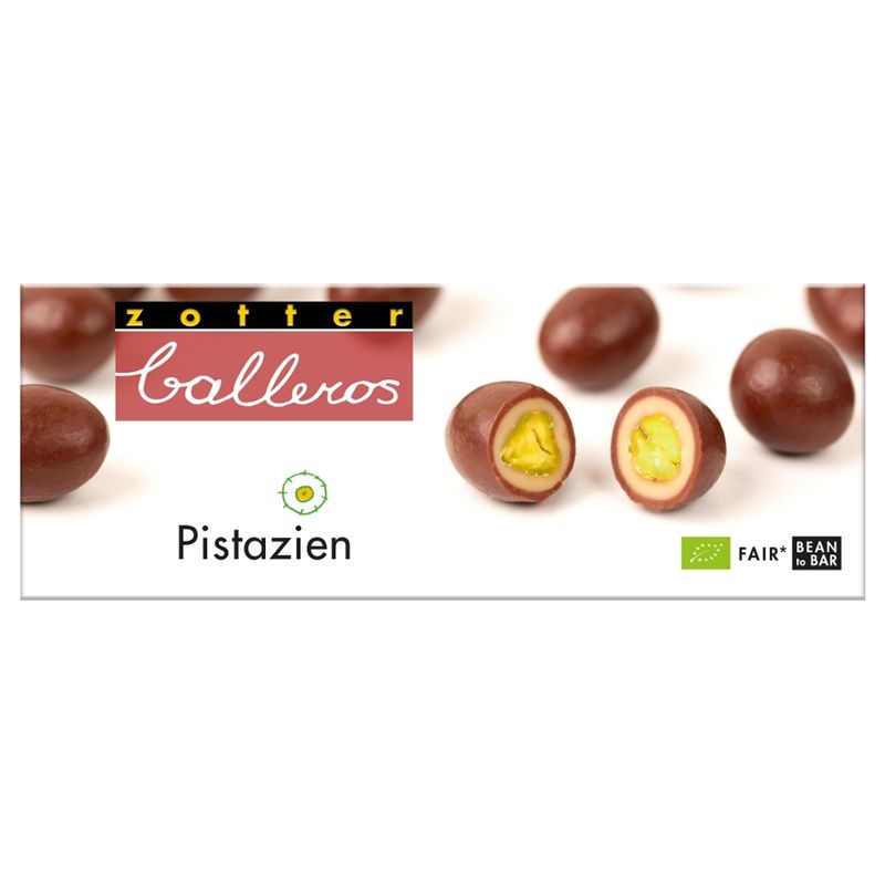 Zotter Schokolade Balleros – Pistazien - Produktbild