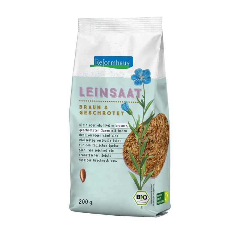 Reformhaus Leinsaat, braun, geschrotet, bio - Produktbild