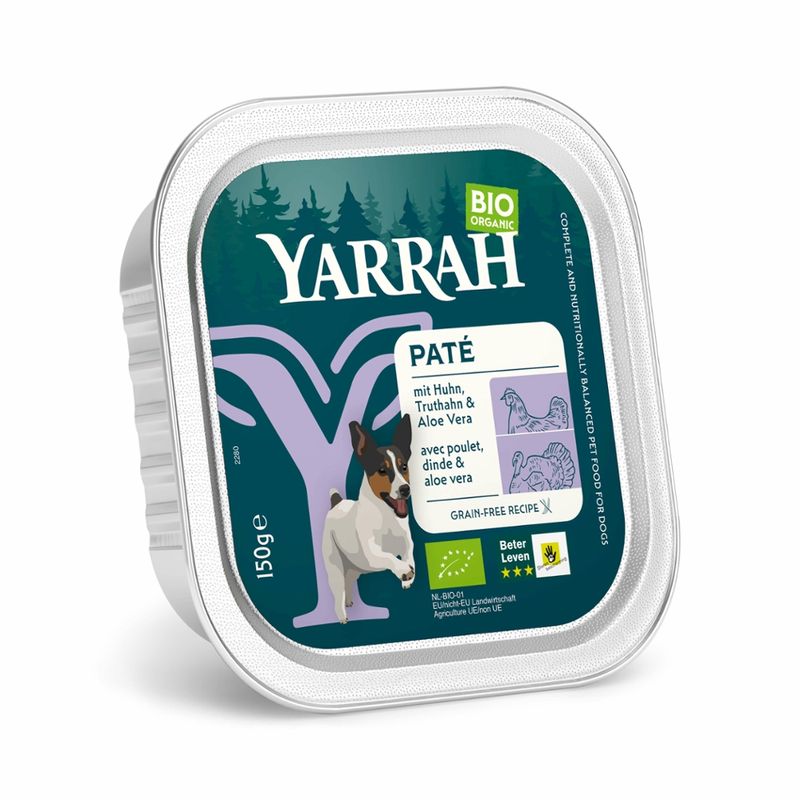 Yarrah Organic Petfood Yarrah Bio Hund Schale Pastete getreidefrei Huhn & Truthahn - Produktbild