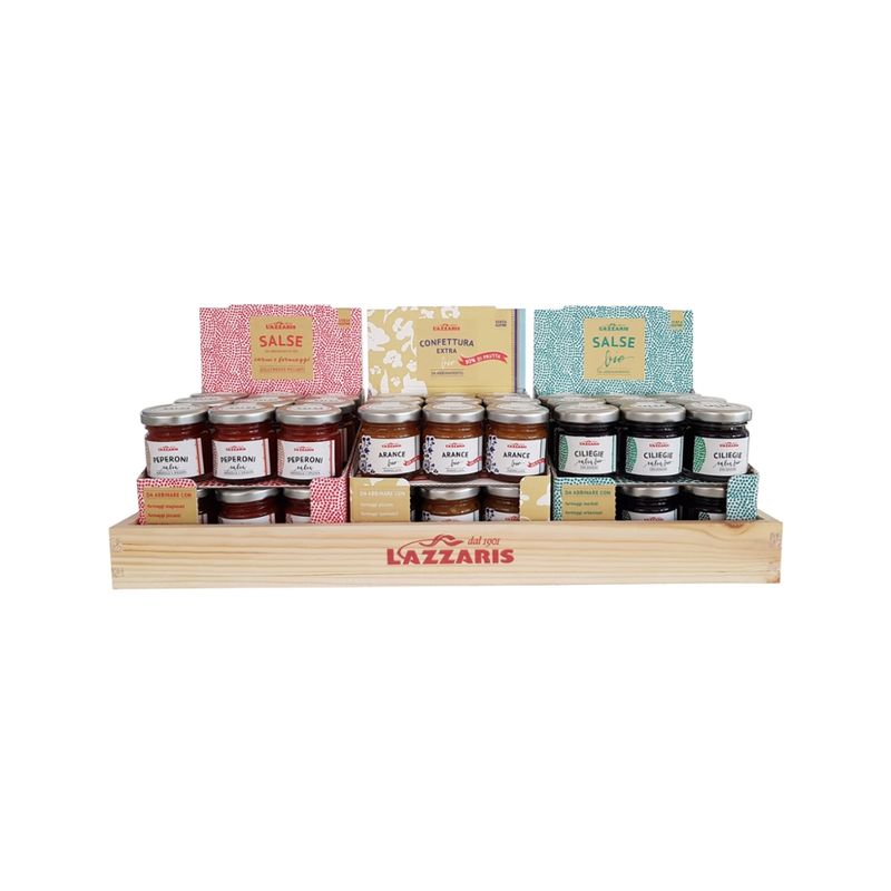 LUIGI LAZZARIS & FIGLIO s.r.l. 3er Box Bio Senf-Saucen inkl. Holzkiste - 3 Displays á 18 x 40g - Produktbild