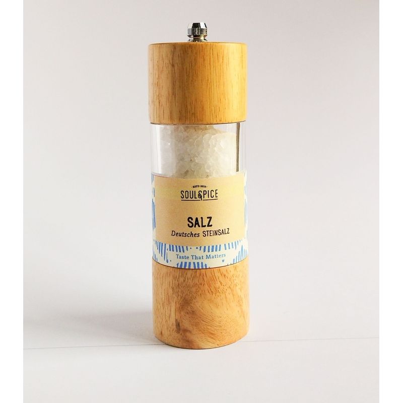 SoulSpice Salzmühle Holz mit deutschem Steinsalz - Produktbild