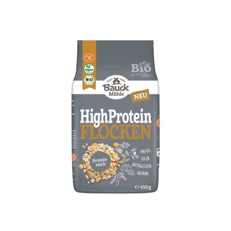 Bauck Mühle High Protein Flocken 450g Bio gf - Produktbild