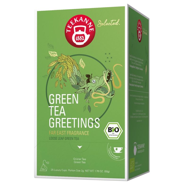 Teekanne Selected BIO Luxury Cup Green Tea Greetings RFA 8x25 - Produktbild