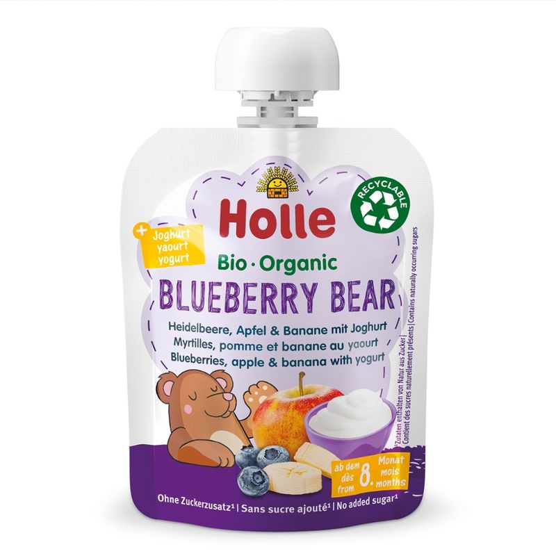 Holle  Blueberry Bear - Heidelbeere, Apfel & Banane mit Joghurt - Produktbild