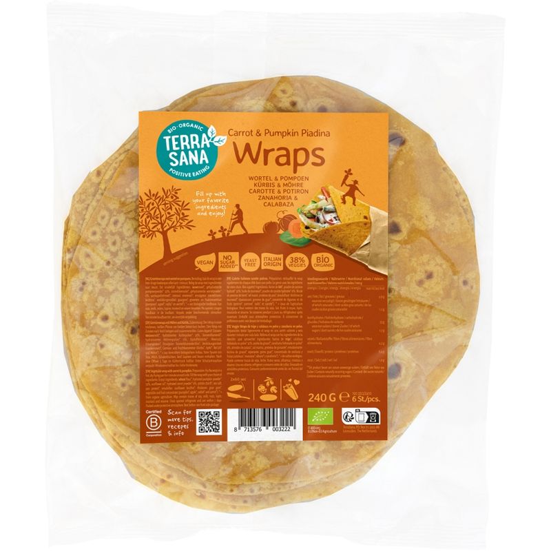 TerraSana Gemüsewraps mit Möhre und Kürbis - Produktbild