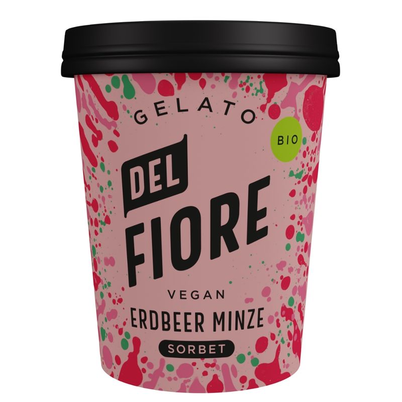 Del Fiore Gelato 500ml Del Fiore Gelato Bio Erdbeere und Minze Sorbet - Produktbild