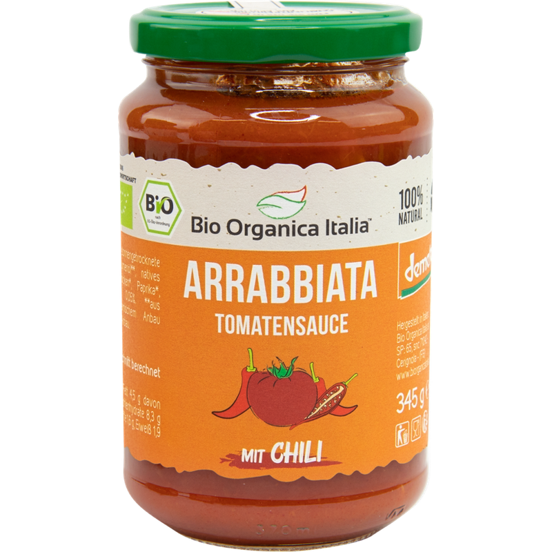 Bio Organica Italia Arrabbiata Tomatensauce mit Chili DEMETER 345 g - Produktbild