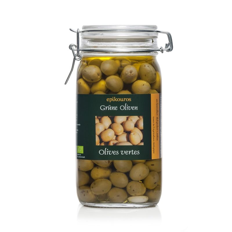 EPIKOUROS Grüne Oliven groß, in Kräuteröl, kaltverarbeitet - Produktbild
