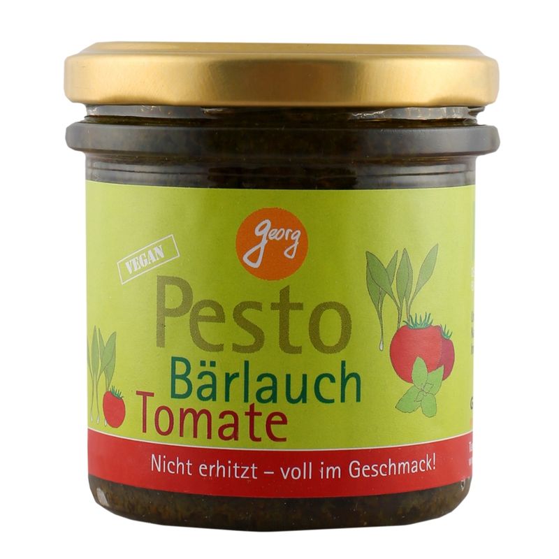 Georg Pesto Bärlauch aus zertifizierter Wildsammlung mit Tomaten und hochwertigem Olivenöl Bio - Produktbild