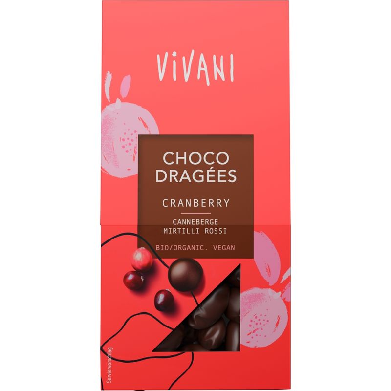 Vivani Choco Dragées Cranberry - Produktbild