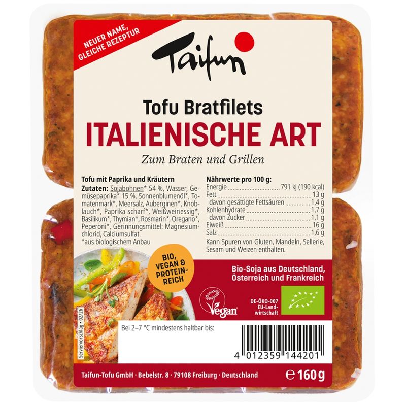 Taifun Tofu Bratfilets Italienische Art - Produktbild