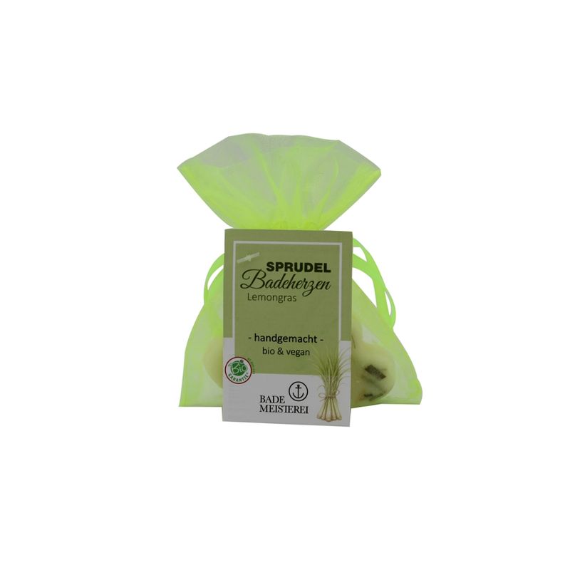 Bademeisterei Bademeisterei Bio & Vegane Badeherzen-Set "Lemongras" 2x15g im Organza AT-BIO-301 - Produktbild