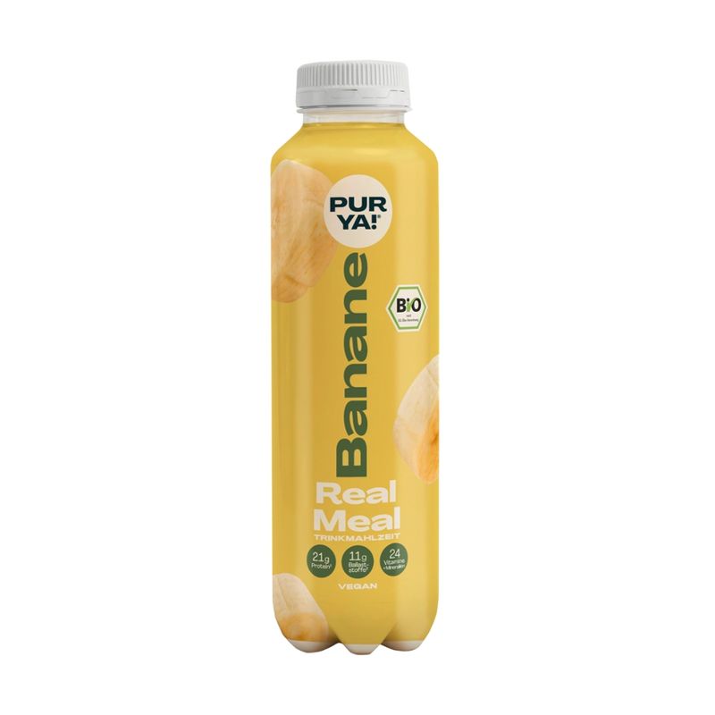 PURYA! Trinkmahlzeit Real Meal, Flasche, Banane, BIO, 500 ml - Produktbild