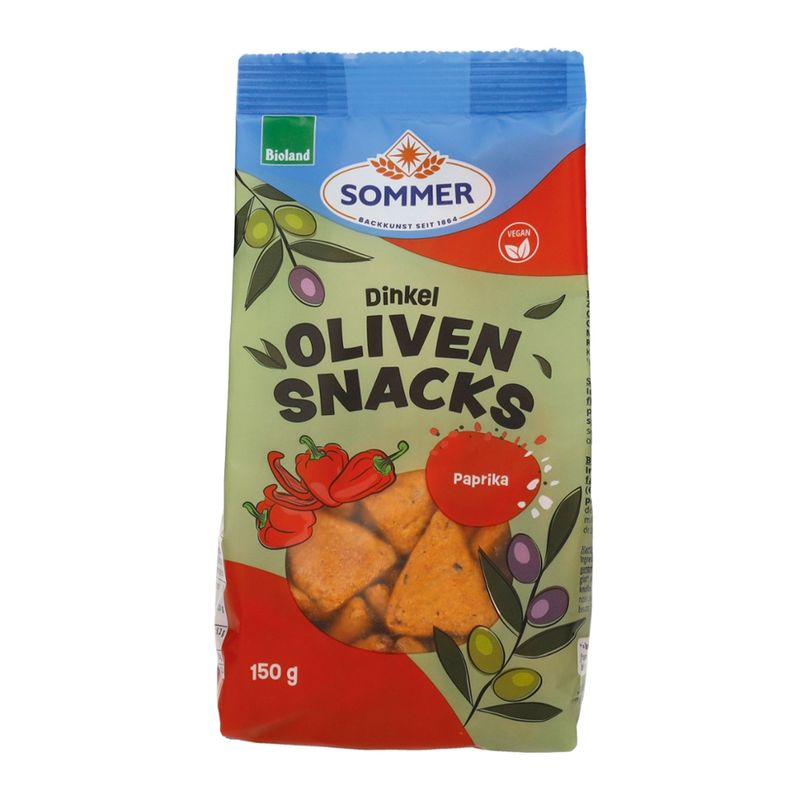 SOMMER BACKKUNST SEIT 1864 Dinkel Oliven-Snacks Paprika - Produktbild