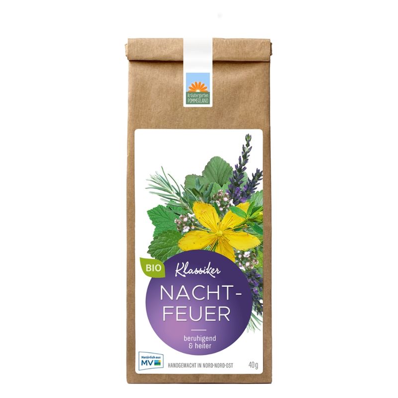 Kräutergarten Pommerland Nachtfeuer - Bio Abendtee in der Papiertüte - Produktbild