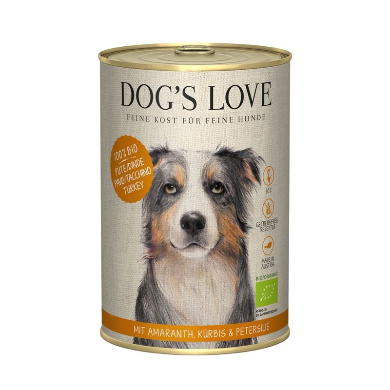 DOG'S LOVE DOG'S LOVE Adult BIO Pute mit Bio-Amaranth & Bio-Kürbis 400g - Produktbild