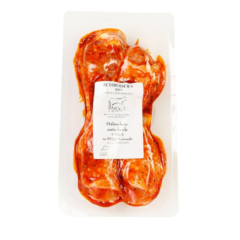 Schröder's Bio Fleisch- und Wurstwaren Hähnchenunterkeule Barbecue 4x100 g - Produktbild