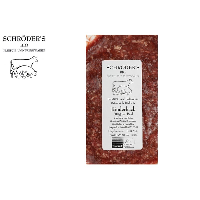 Schröder's Bio Fleisch- und Wurstwaren Rinderhackfleisch 500 g TK - Produktbild