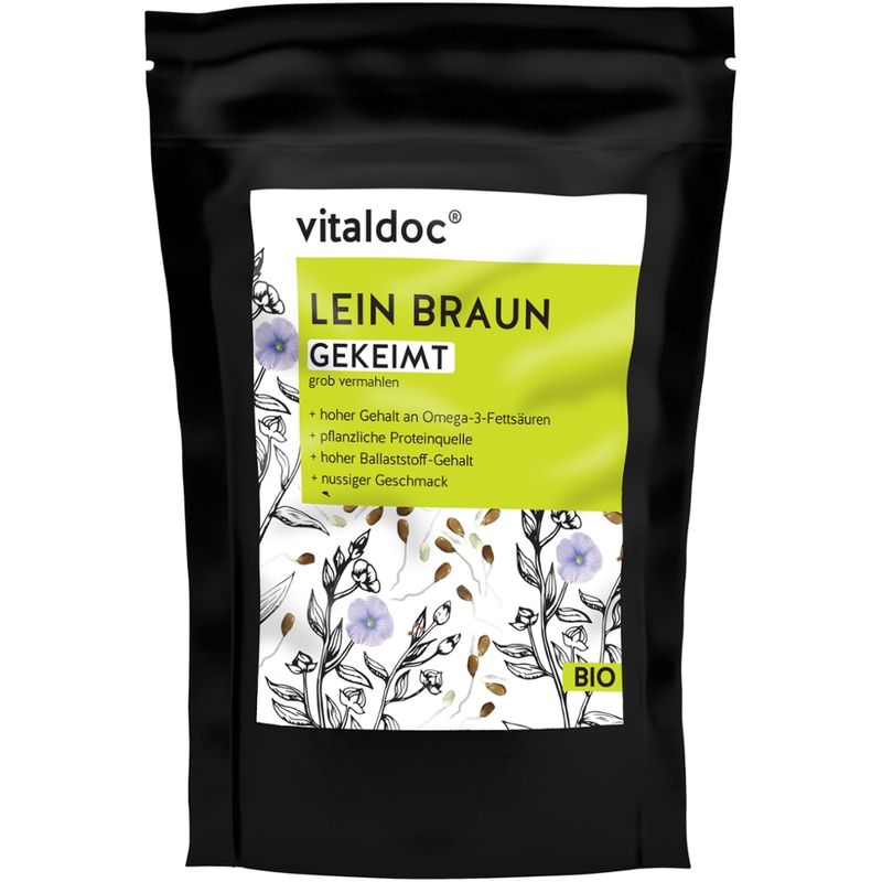 vitaldoc vitaldoc® BIO Lein braun, gekeimt - grob vermahlen - Produktbild