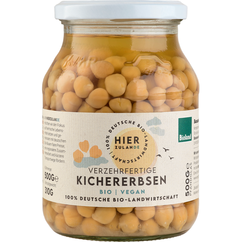 Hierzulande Kichererbsen im Glas, 500g - Produktbild