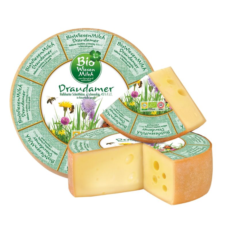 BioWiesenmilch Bio Wiesenmilch Draudamer 45% F.i.T. Laib - Produktbild