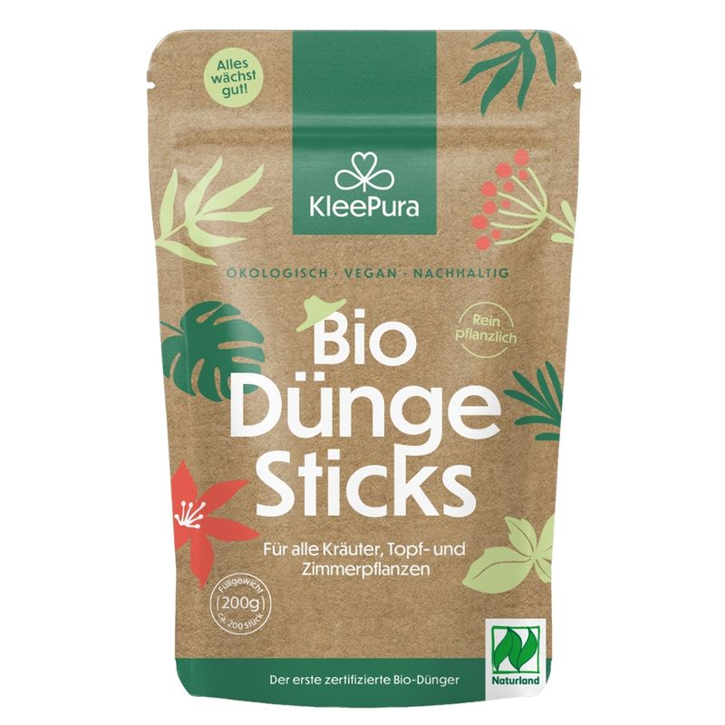 KleePura BioDünger KleePura BioDüngeSticks aus 100% Bio-Klee und Bio-Luzerne (Naturland) - Produktbild