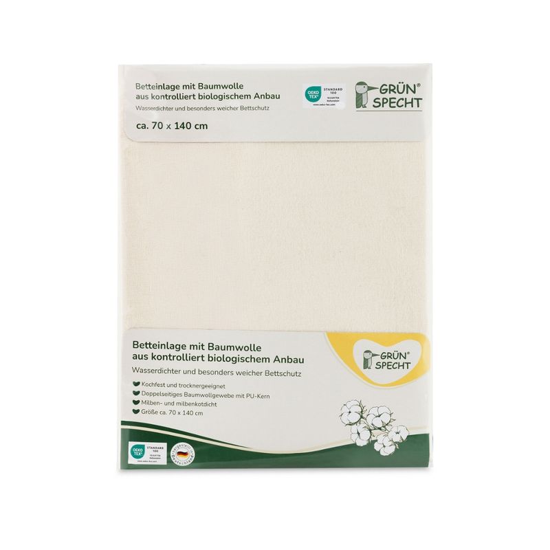 GRÜNSPECHT Naturprodukte Betteinlage mit Baumwolle aus kbA 70x140cm - Produktbild
