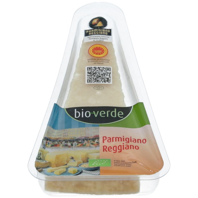 bio-verde Parmigiano Reggiano D.O.P. italienischer Hartkäse, egalisiert 125 g - Produktbild