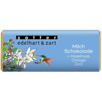 edelhart & zart Milchschokolade + Haselnuss / Orange / Zimt - Produktbild
