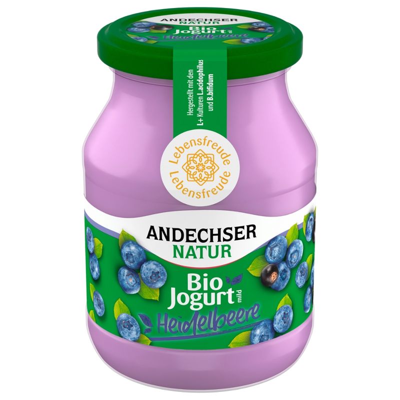 Andechser Natur Bio Jogurt Heidelbeere 3,8% - Produktbild