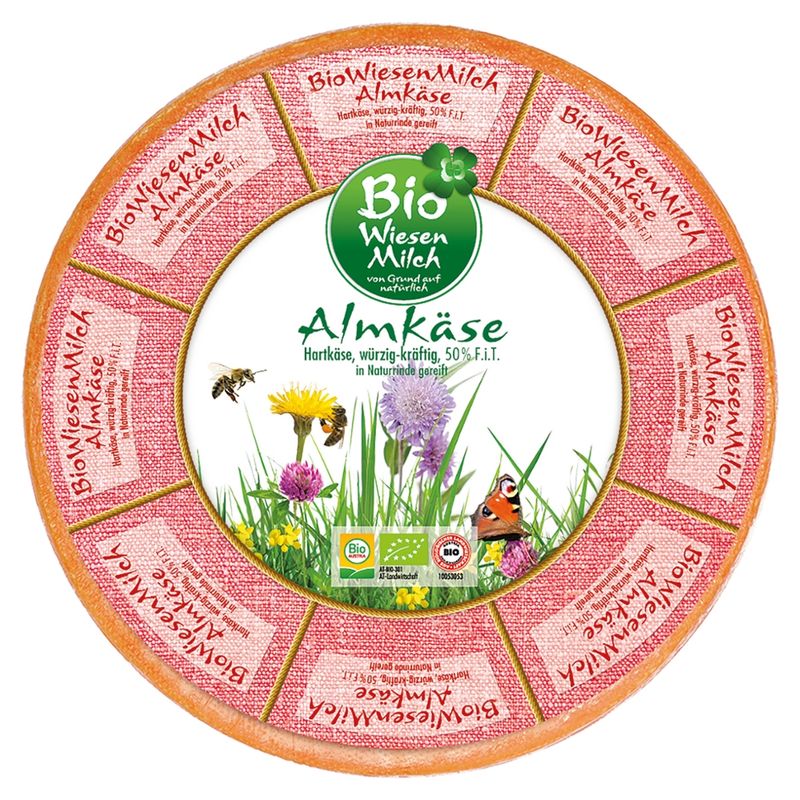 BioWiesenmilch Bio Wiesenmilch Almkäse 50% Fett i.Tr. mindestens 6 Monate gereift - Produktbild