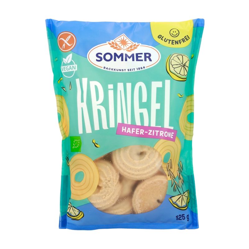 SOMMER BACKKUNST SEIT 1864 Glutenfreie Bio Hafer-Zitronen-Kringel - Produktbild