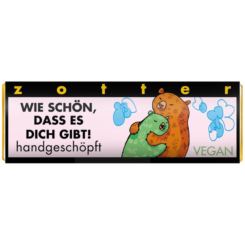 Zotter Schokolade Schoko-Mini "Wie schön, dass es Dich gibt!" - Zitrone & Mandel - Produktbild