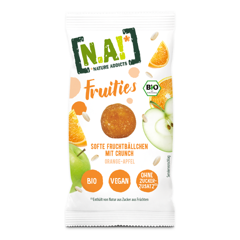 N.A.! Nature Addicts  N.A! Fruities Orange - Softe Fruchtbällchen mit Crunch BIO DE - ÖKO 007 - Produktbild