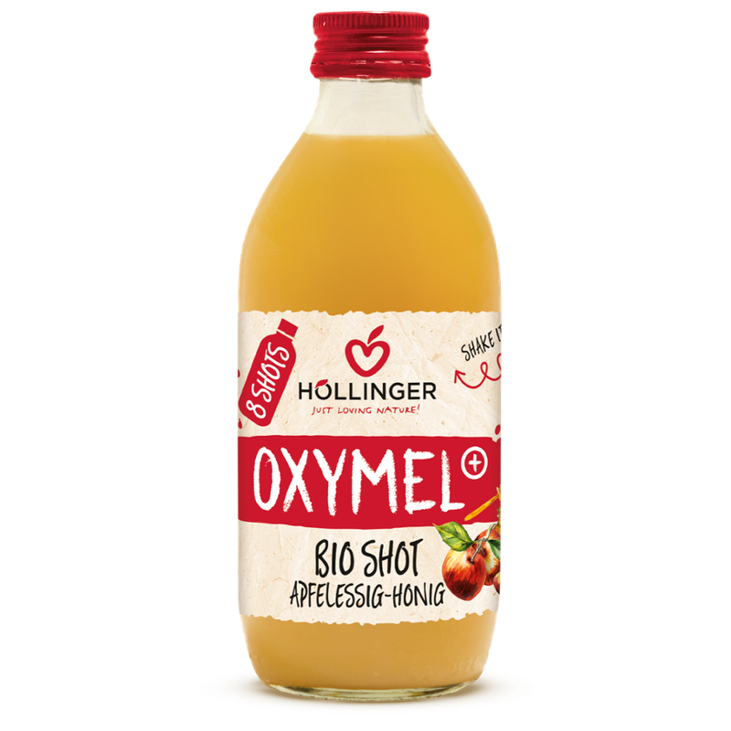 IMS Höllinger Oxymel Plus Bio Shot Apfelessig-Honig 330 ml Glas EW - Produktbild