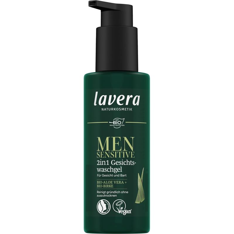 lavera Men sensitiv 2in1 Gesichtswaschgel - Produktbild
